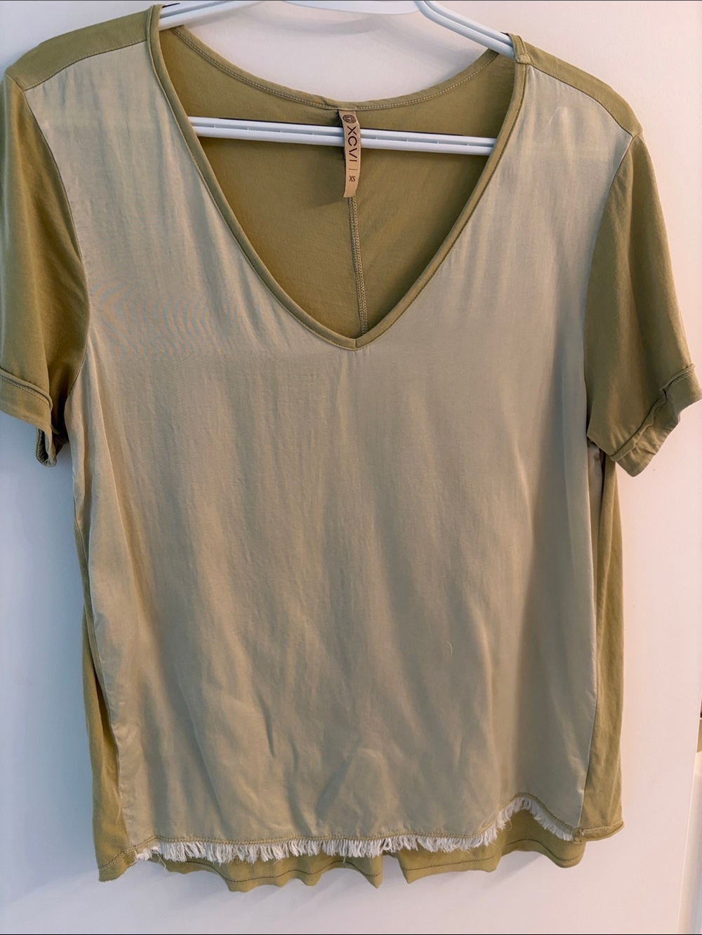 XCVI Olive V-Neck Short Sleeve Tee